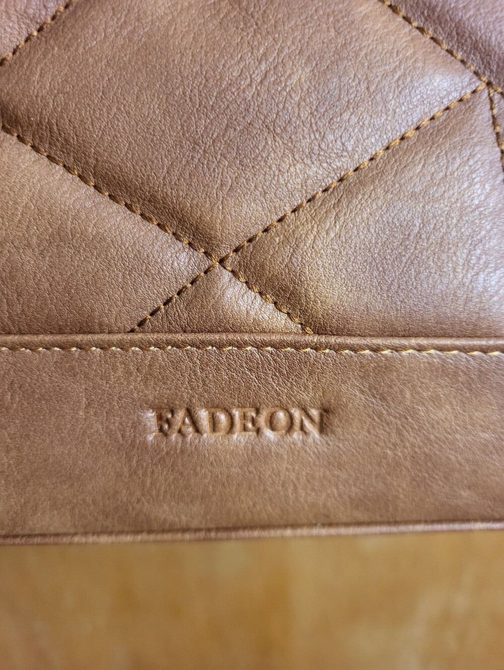 Fadeon Brown Quilted Soft Faux Leather Extra Large Laptop Tote With Strap. - Picture 5 of 16